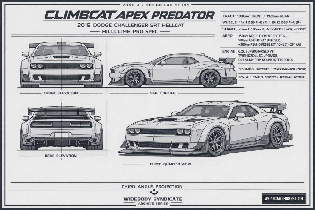 2019 Dodge Challenger SRT Hellcat blueprint