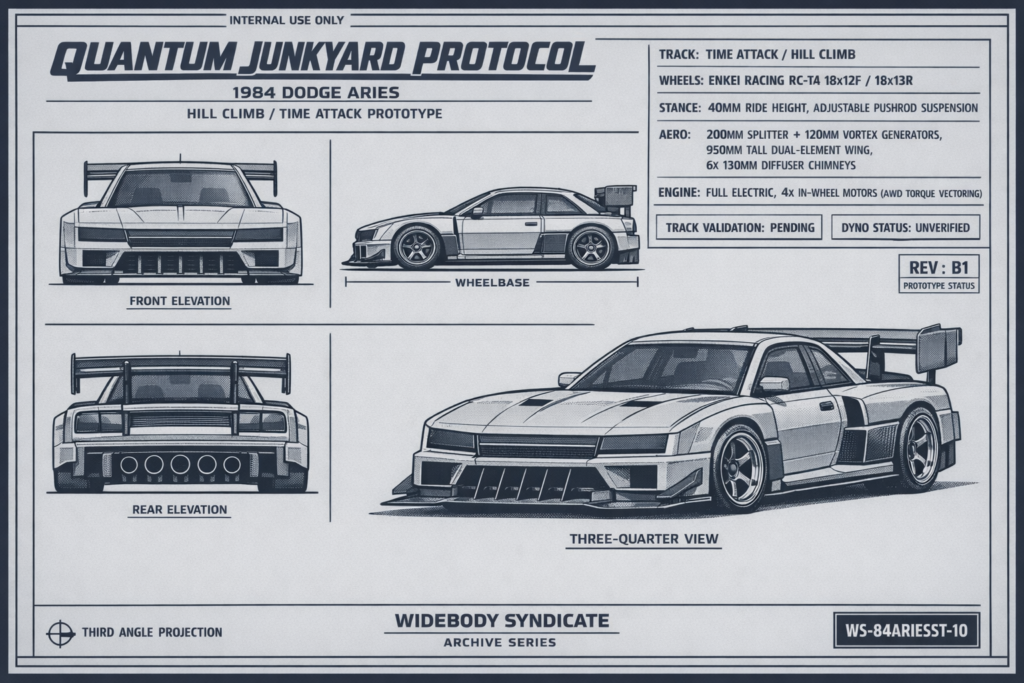 1984 Dodge Aries — Quantum Junkyard Protocol blueprint