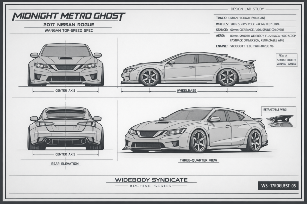 2017 Nissan Rogue — Midnight Metro Ghost blueprint