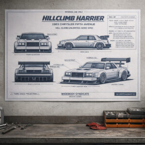 1983 Chrysler Fifth Avenue Hillclimb Harrier Blueprint Poster