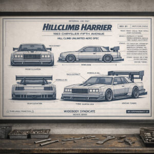 1983 Chrysler Fifth Avenue Hillclimb Harrier Framed Blueprint Poster