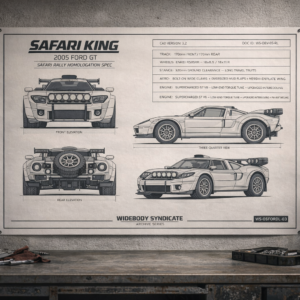 2005 Ford GT Safari King Blueprint Poster