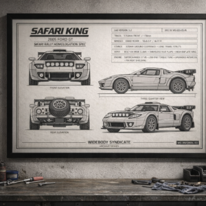 2005 Ford GT Safari King Framed Blueprint Poster