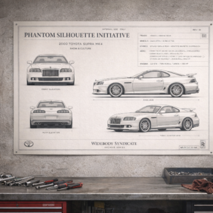 2000 Toyota Supra Mk4 Phantom Silhouette Initiative Blueprint Poster