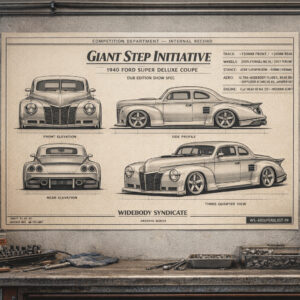 1940 Ford Super Deluxe Coupe Giant Step Initiative Blueprint Poster