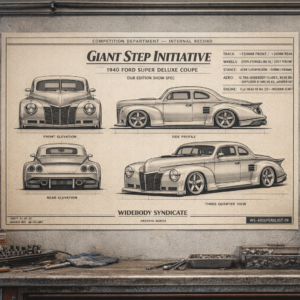 1940 Ford Super Deluxe Coupe Giant Step Initiative Blueprint Poster