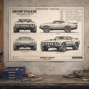 1968 Chevrolet Chevelle Swamp Stalker Blueprint Poster