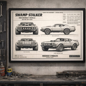 1968 Chevrolet Chevelle Swamp Stalker Framed Blueprint Poster