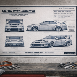 1996 Toyota Chaser JZX100 Falcon Wing Protocol Blueprint Poster