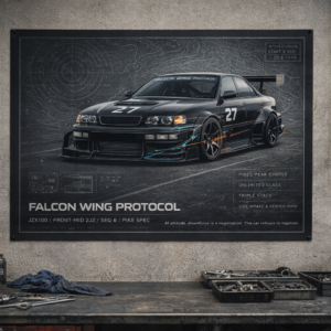 1996 Toyota Chaser JZX100 Falcon Wing Protocol Collectible Poster