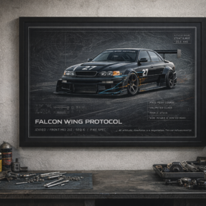 1996 Toyota Chaser JZX100 Falcon Wing Protocol Framed Collectible Poster