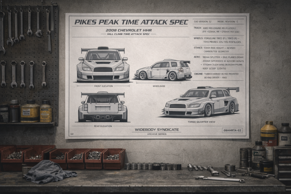 2008 Chevrolet HHR Pikes Peak Time Attack Spec Blueprint Poster