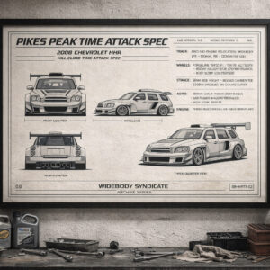 2008 Chevrolet HHR Pikes Peak Time Attack Spec Framed Blueprint Poster