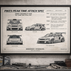 2008 Chevrolet HHR Pikes Peak Time Attack Spec Framed Blueprint Poster
