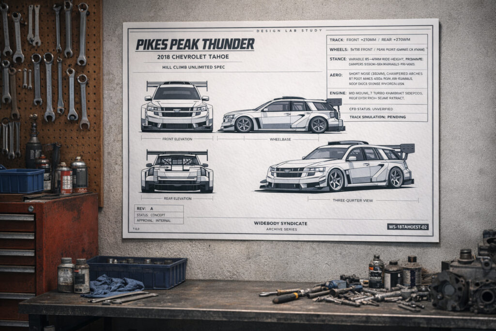 2018 Chevrolet Tahoe Pikes Peak Thunder Blueprint Poster