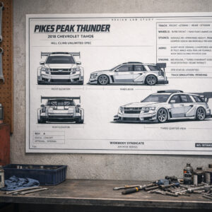 2018 Chevrolet Tahoe Pikes Peak Thunder Blueprint Poster