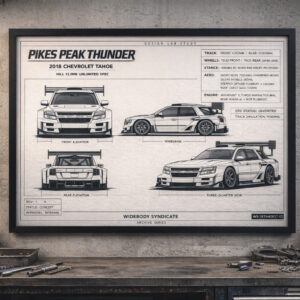 2018 Chevrolet Tahoe Pikes Peak Thunder Framed Blueprint Poster