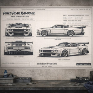 1969 Shelby GT350 Pikes Peak Rampage Blueprint Poster