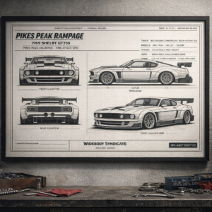 1969 Shelby GT350 Pikes Peak Rampage Framed Blueprint Poster