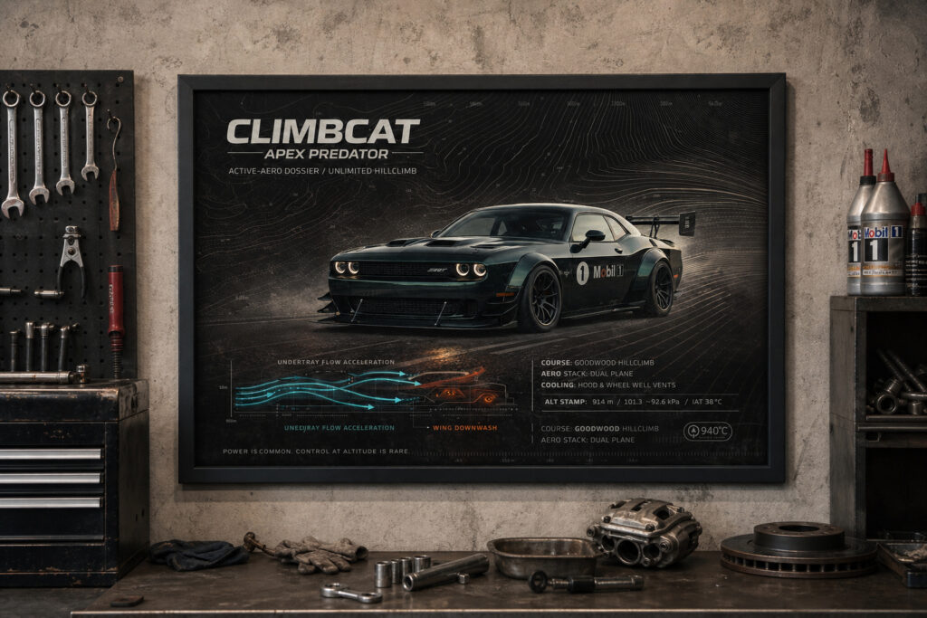 2019 Dodge Challenger SRT Hellcat Climbcat Apex Predator Framed Collectible Poster
