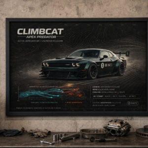 2019 Dodge Challenger SRT Hellcat Climbcat Apex Predator Framed Collectible Poster