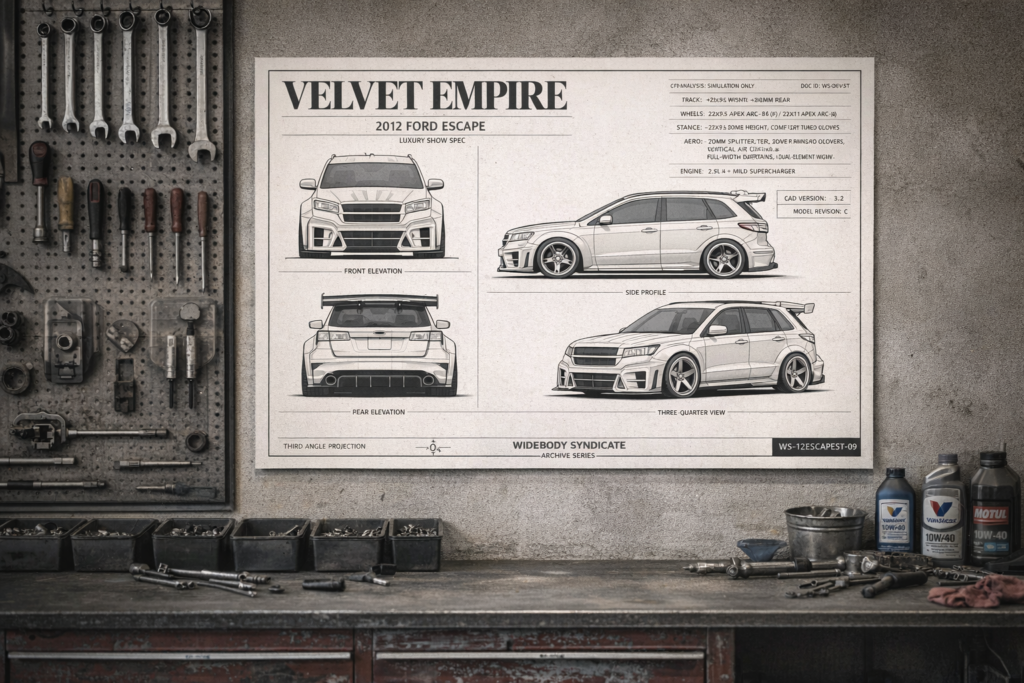 2012 Ford Escape Velvet Empire Edition Blueprint Poster