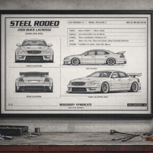 2005 Buick LaCrosse The Steel Rodeo Framed Blueprint Poster