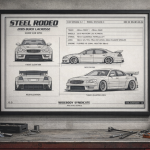 2005 Buick LaCrosse The Steel Rodeo Framed Blueprint Poster