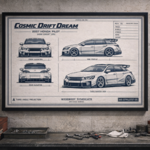 2007 Honda Pilot Cosmic Drift Dream Framed Blueprint Poster