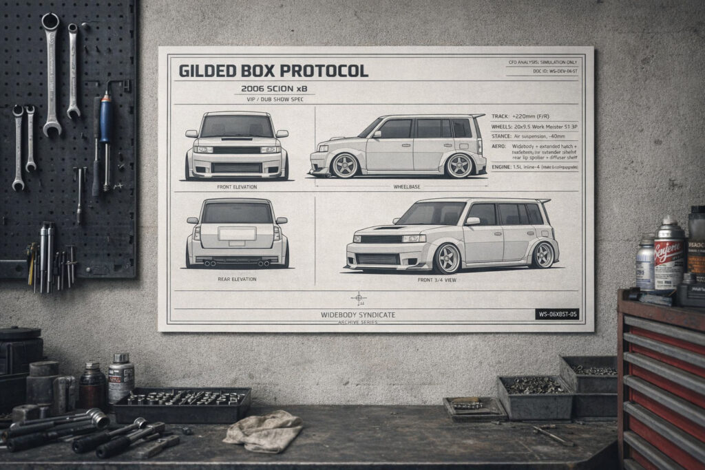 2006 Scion xB Gilded Box Protocol Blueprint Poster
