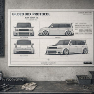 2006 Scion xB Gilded Box Protocol Blueprint Poster