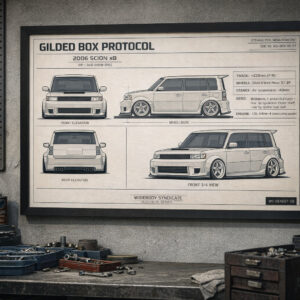 2006 Scion xB Gilded Box Protocol Framed Blueprint Poster
