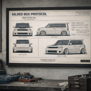 2006 Scion xB Gilded Box Protocol Framed Blueprint Poster