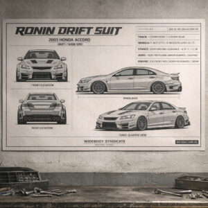 2003 Honda Accord The Ronin Drift Suit Blueprint Poster