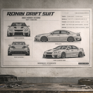 2003 Honda Accord The Ronin Drift Suit Blueprint Poster