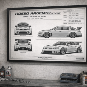 2008 Chevrolet HHR Rosso Argento Initiative Framed Blueprint Poster