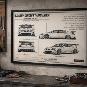 2005 Pontiac G6 Classy Circuit Marauder Framed Blueprint Poster