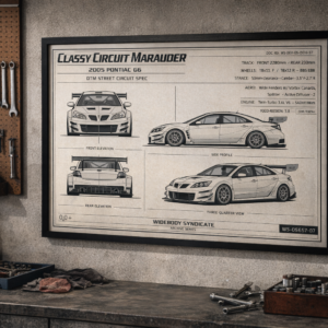 2005 Pontiac G6 Classy Circuit Marauder Framed Blueprint Poster