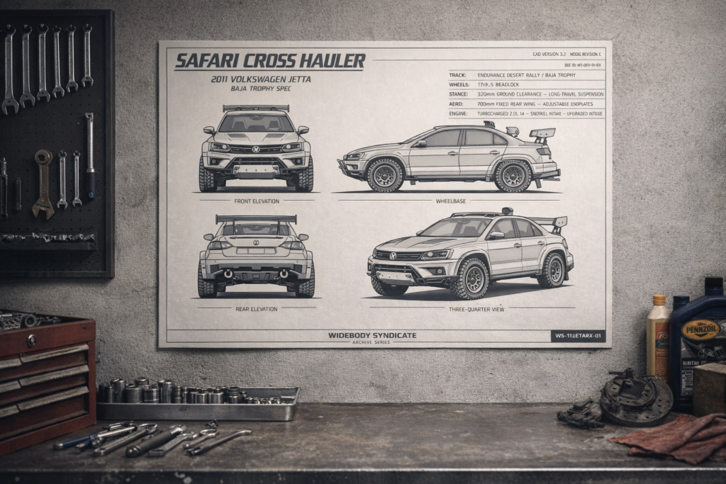 2011 Volkswagen Jetta Safari Cross Hauler Blueprint Poster