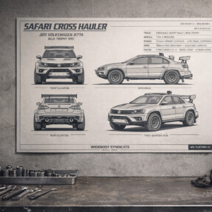 2011 Volkswagen Jetta Safari Cross Hauler Blueprint Poster