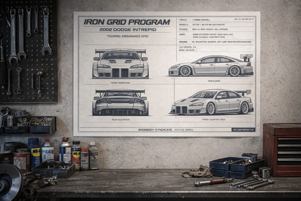 2002 Dodge Intrepid Iron Grid Program Blueprint Poster
