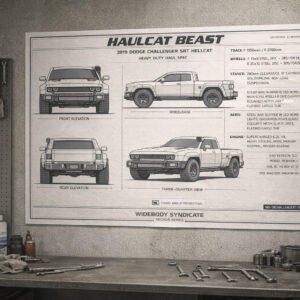 2019 Dodge Challenger SRT Hellcat Haulcat Beast Blueprint Poster