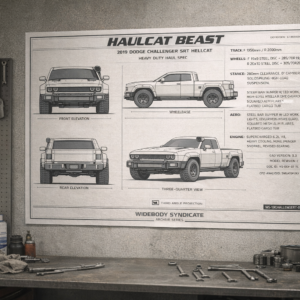 2019 Dodge Challenger SRT Hellcat Haulcat Beast Blueprint Poster
