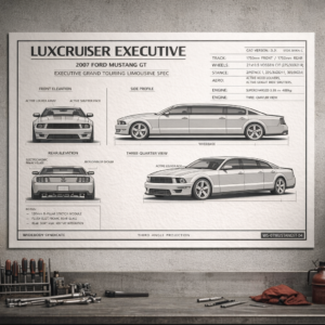 2007 Ford Mustang GT LuxCruiser Executive Blueprint Poster