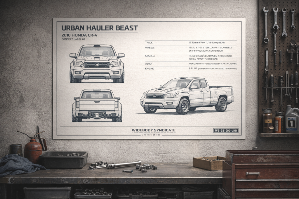 2010 Honda CR-V Urban Hauler Beast Blueprint Poster