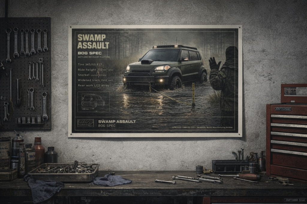 2010 Kia Soul Swamp Assault Bog Spec Framed Collectible Poster