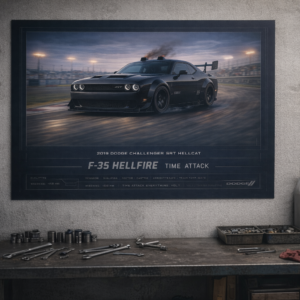 2019 Dodge Challenger SRT Hellcat F-35 Hellfire Time Attack Collectible Poster
