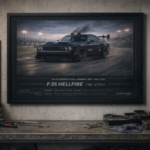 2019 Dodge Challenger SRT Hellcat F-35 Hellfire Time Attack Framed Collectible Poster