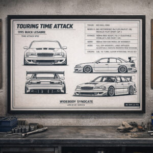 1995 Buick LeSabre Touring Time Attack Framed Blueprint Poster