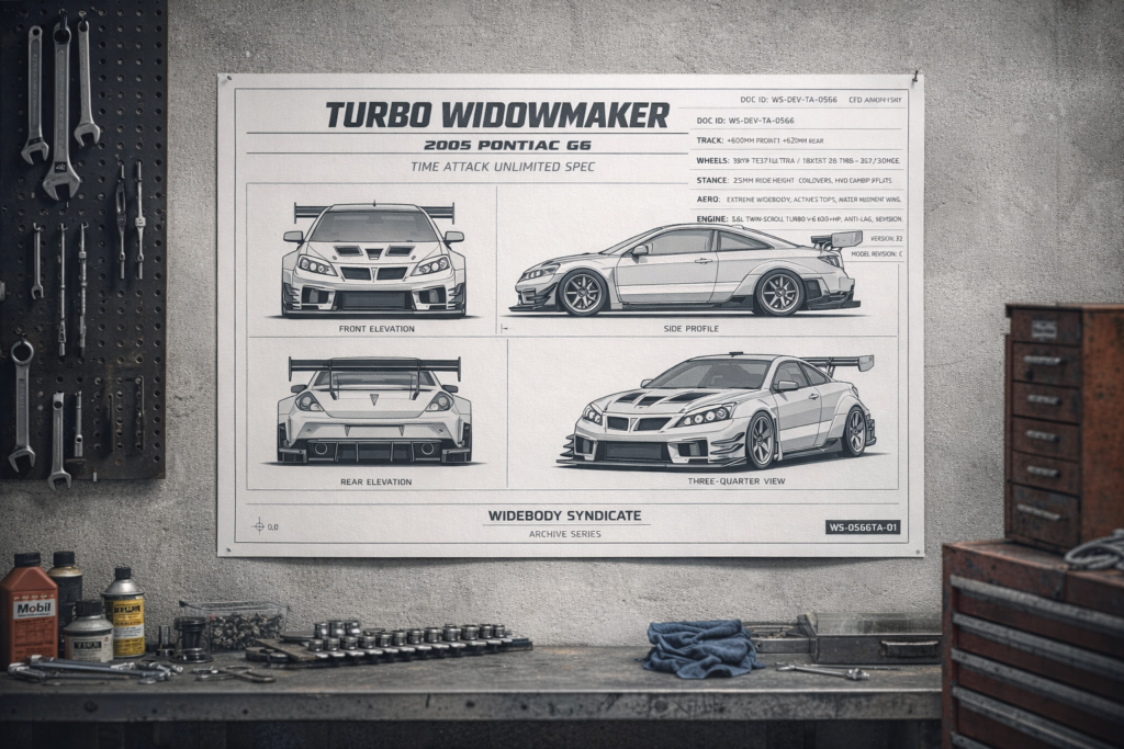 2005 Pontiac G6 Turbo Widowmaker Blueprint Poster
